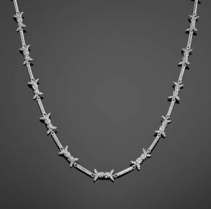 IMG-20251204-WA0161 Iced Barbed Wire Necklace - Silver RG127S
