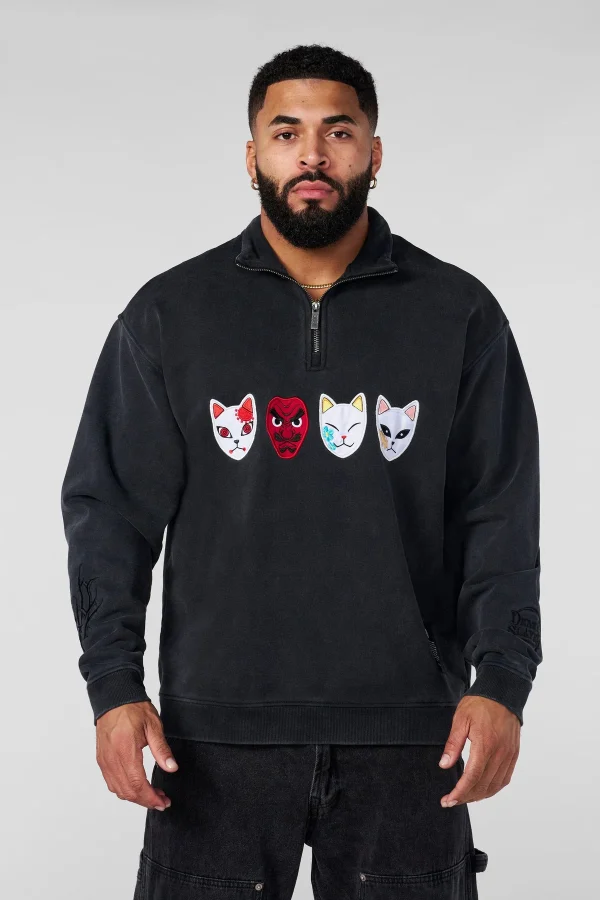 5197_warding-masks_001_03_25_johnny_ecomm 5197 - Demon Slayer: Kimetsu no Yaiba - Quarter Zip