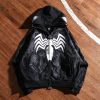 Symbiote Surge Full Zip Up Hoodie in Black