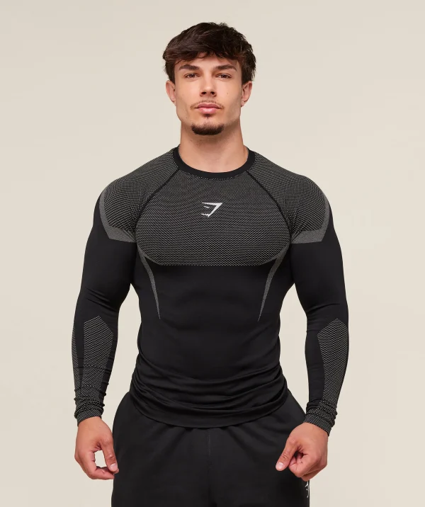 Onyx 5.0 Seamless Long Sleeve T-Shirt-Black/Light Grey