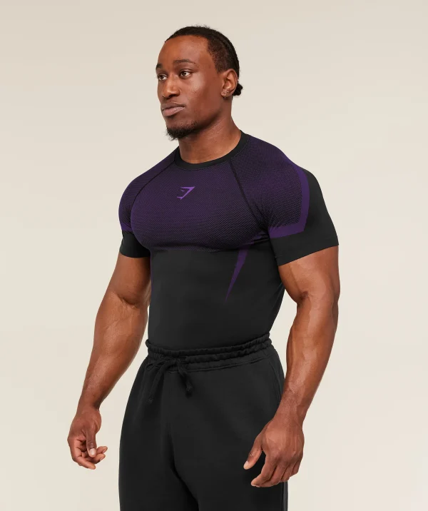 Onyx 5.0 Seamless T-Shirt-Black/Athletic Purple