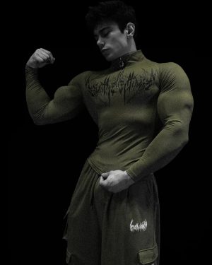 img_6048 VOID TECH DEATHWING LONGSLEEVE QUARTER ZIP COMPRESSION OLIVE