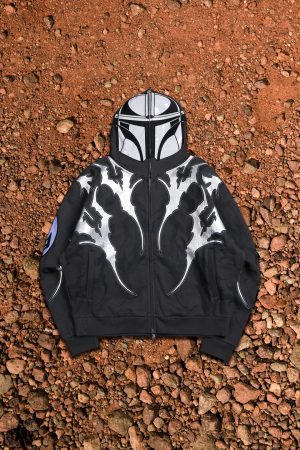 Mando Full Zip Up Hoodie in Vintage Ashes