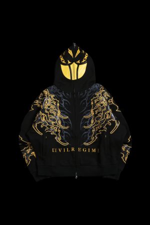 Dagger Of Roses Full Zip Up Hoodie in Black