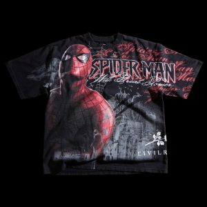 With Great Power American Classic
Oversized Tee in Black