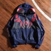 Miles Morales Full Zip Up Hoodie in Slate Blue