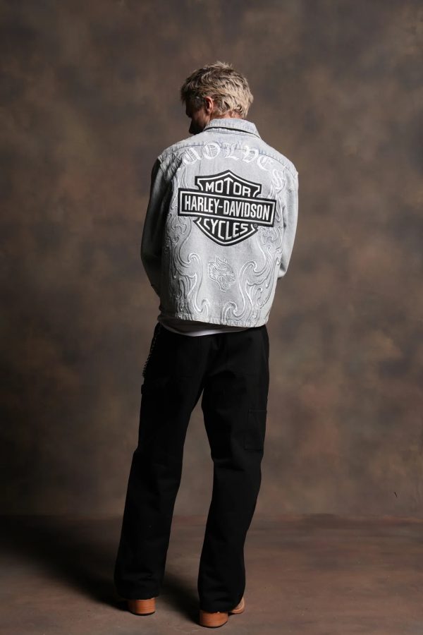 H-D Wolves Inferno Ls Denim Vince Shirt in Light Wash