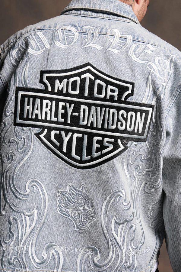 H-D Wolves Inferno Ls Denim Vince Shirt in Light Wash