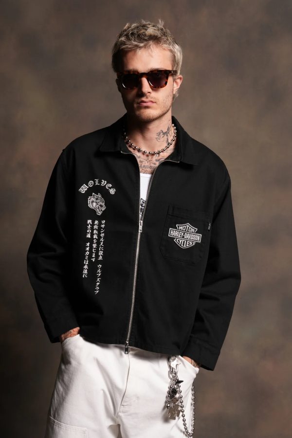 H-D Wolves Inferno Ls Vince Shirt in Black